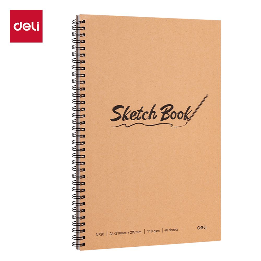 BLOK ZA CRTANJE DELI Sketch book, A4, 40 listova, 110g, BOČNA SPIRALA EN720 slika 1