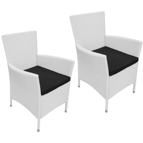 Vrtne stolice 2 kom s jastucima poliratan krem bijele slika 26