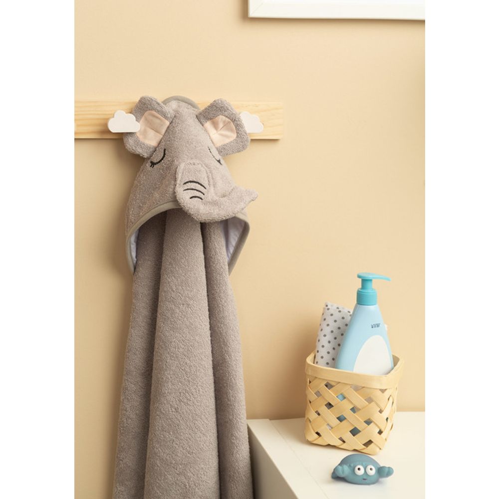 Bathfriends ručnik za djecu 100x100 slon siva slika 4