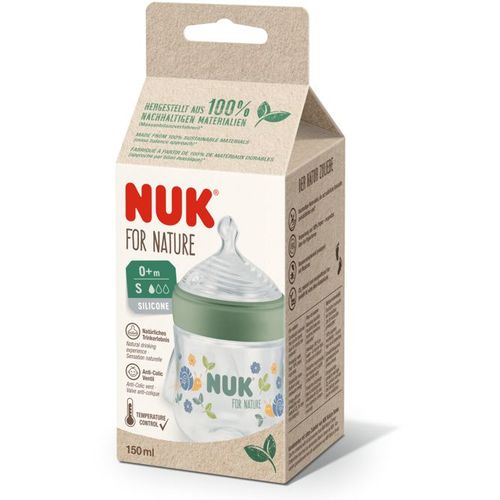 NUK Flašica For Nature sa indikatorom temperature 150ml 0-6mj, Zelena slika 3