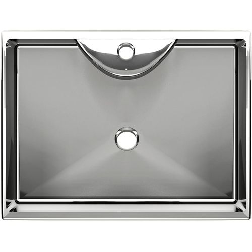 Umivaonik s otvorom za slavinu 48x37x13,5 cm keramički srebrni slika 5