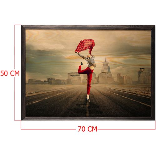 Wallity Drvena uokvirena slika, Red Umbrella XL slika 3