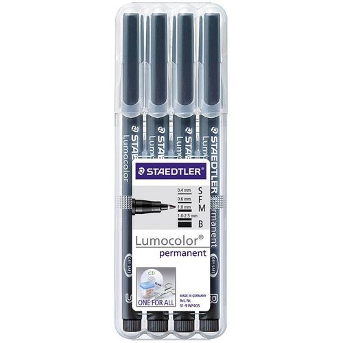 Staedtler Lumocolor permanent S F M B DRY SAFE 31-9WP4GS trajni marker crna vodootporno: da slika 1