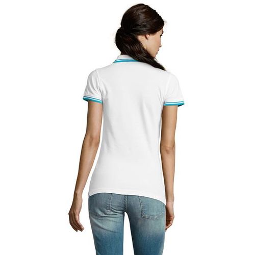 PASADENA WOMEN ženska polo majica sa kratkim rukavima - Bela/aqua, XL  slika 4