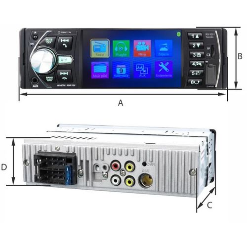 MANTA auto radio RS5501, BT, zaslon 4in 1080p, USB, 4x50W, ISO, Handsfree slika 4