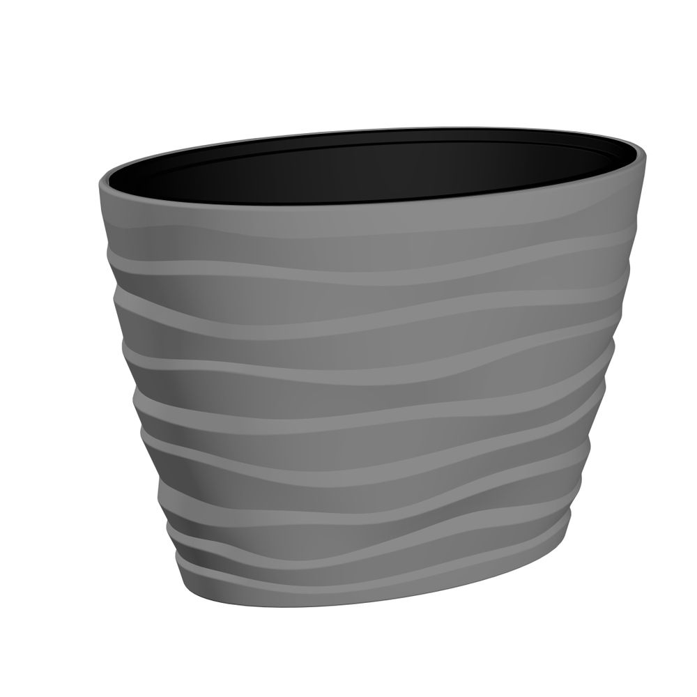 Gardino saksija Bora 60x39x58cm oval Siva slika 1