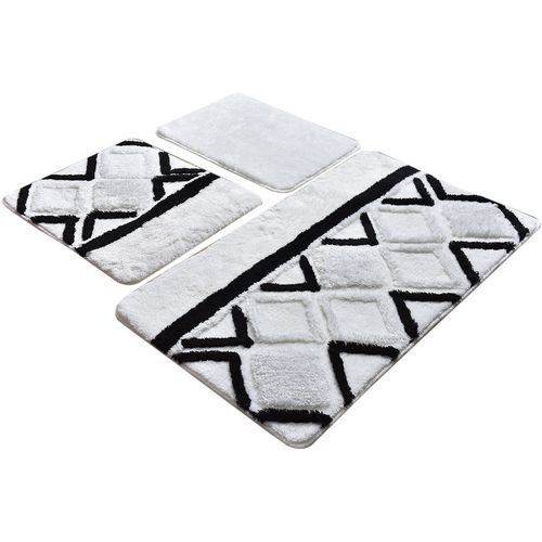 Jane - White Multicolor Acrylic Bathmat Set (3 Pieces) slika 2