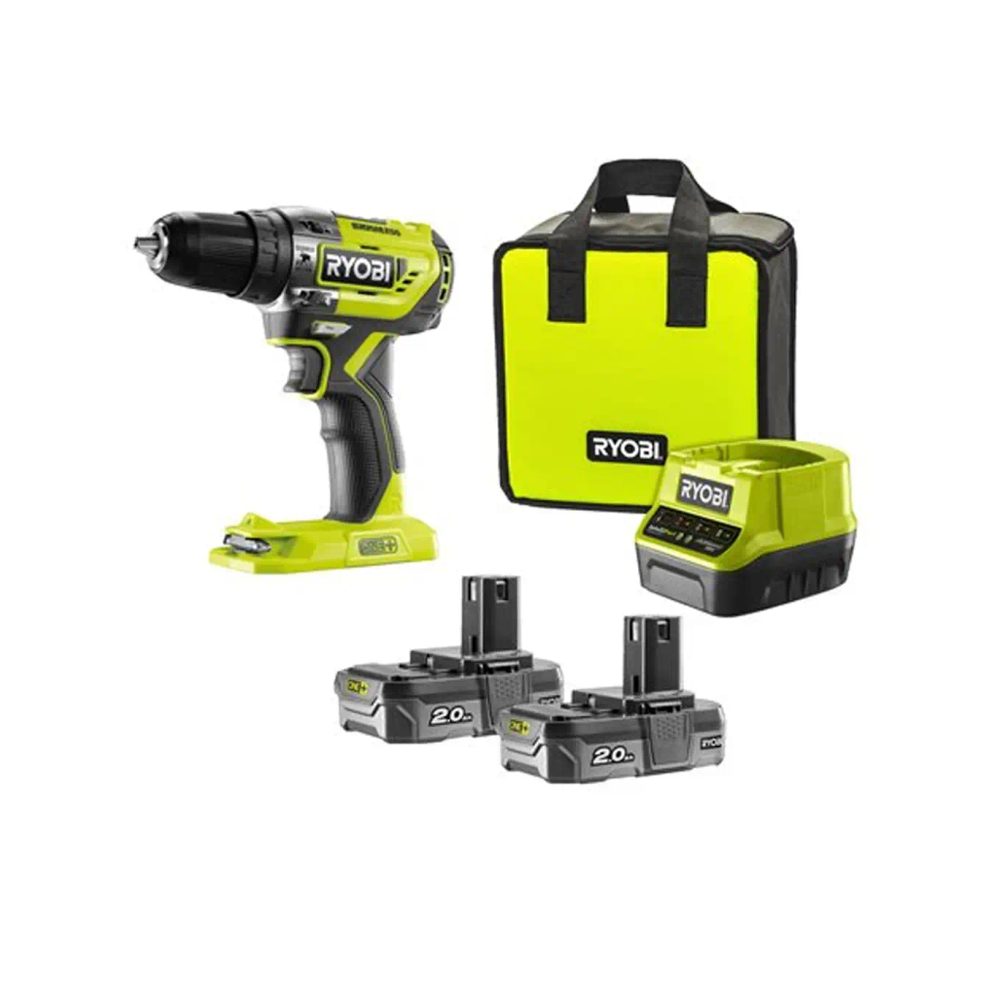 Ryobi Akumulatorska Brushless Udarna Bušilica/Odvijač R18PD5-220S sa Dvije Baterije 2.0 Ah, Punjačem i Torbom slika 1