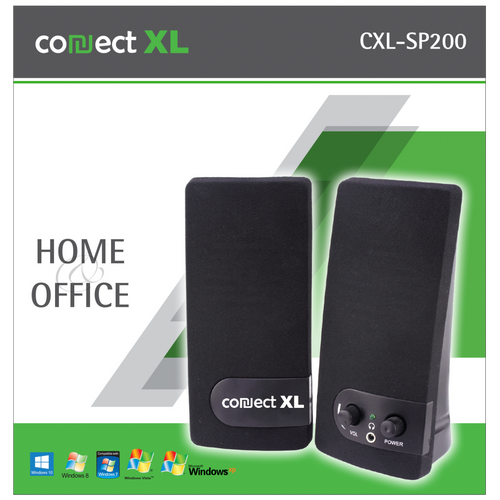 Connect XL Zvučnik, set, 2.0, USB 5V, crna boja - CXL-SP200 slika 1