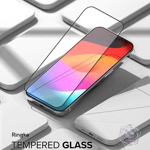 Ringke Cover Display ID Glass kaljeno staklo za iPhone 15 Pro Max -crno slika 2