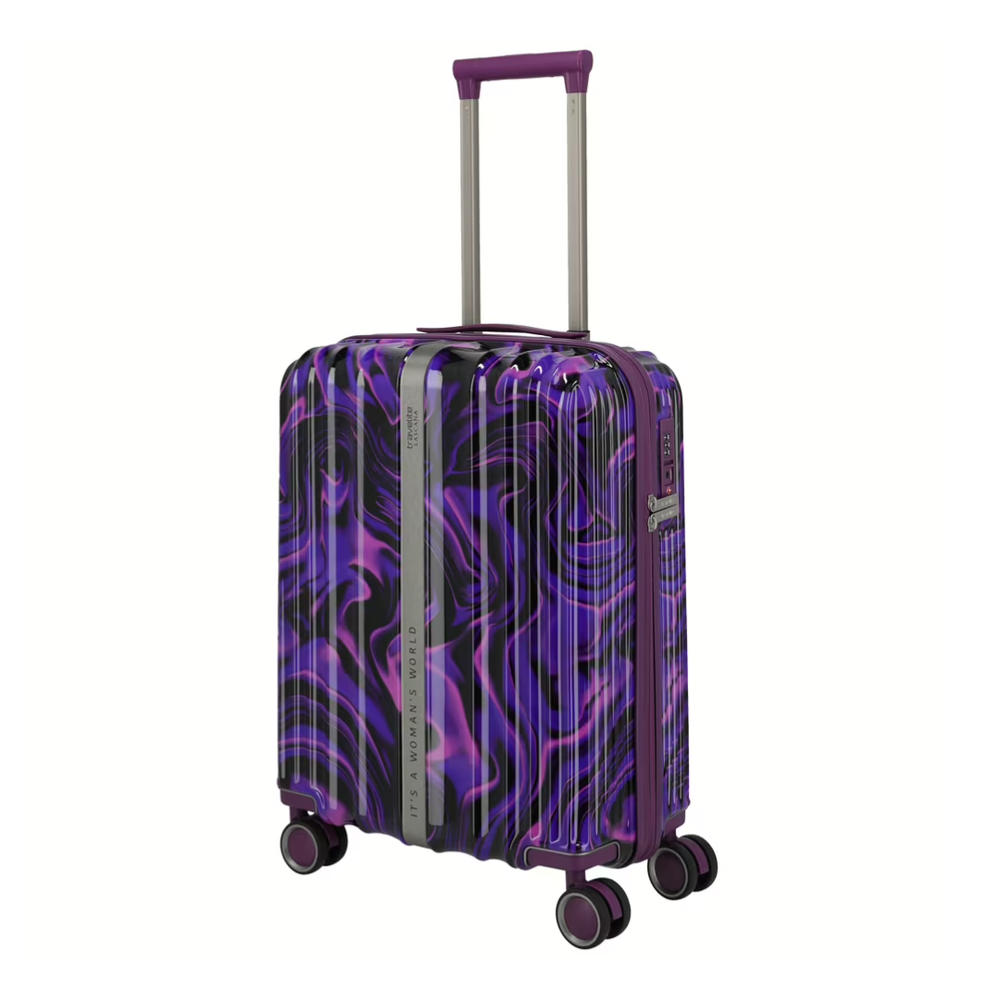 Travelite kofer 55 cm ABS Lascana 077447-19, abstract ljubičasti slika 1