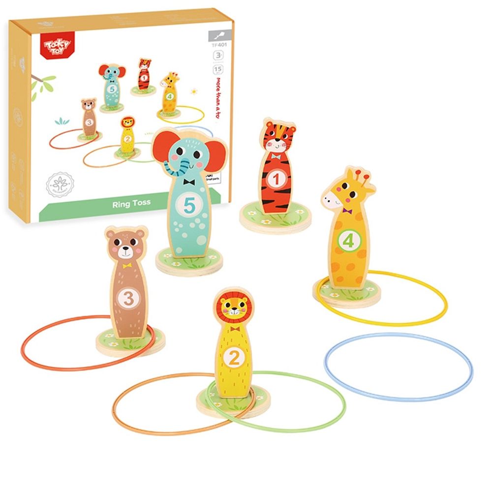 Tooky toy drvena arkadna igra baci u metu životinje 15 kom. slika 2