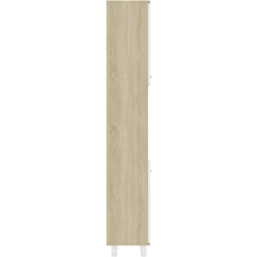 Kupaonski ormarić bijeli i boja hrasta 30 x 30 x 179 cm iverica slika 8