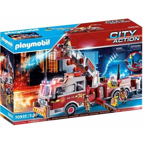 Set za Igru Vozila Playmobil Fire Truck with Ladder 70935 113 Dijelovi slika 1