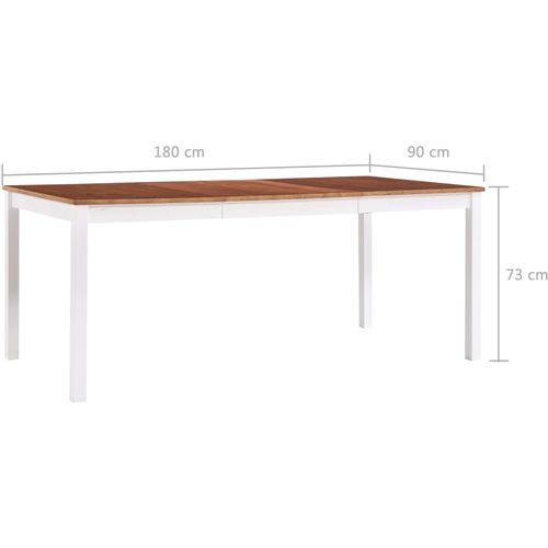 Blagavaonski stol bijelo-smeđi 180 x 90 x 73 cm od borovine slika 24