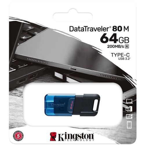 USB memorija KINGSTON DT80M 64GB Data Traveler 3.2 crna slika 3