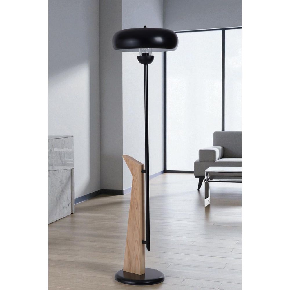 Opviq Podna lampa 630, crna, hrast slika 1