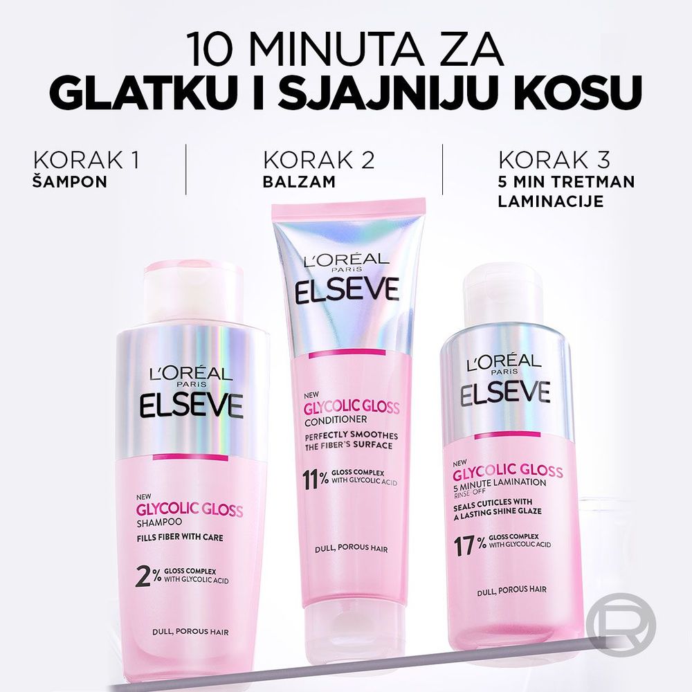 L'Oréal Paris Elseve Glycolic Gloss Šampon 200ml slika 5