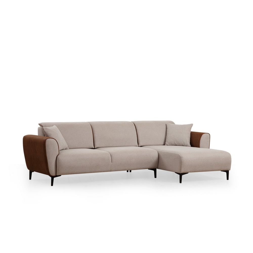 Ugaona Sofa na Razvlačenje Aren Right - Bež, Cimet Bež slika 8