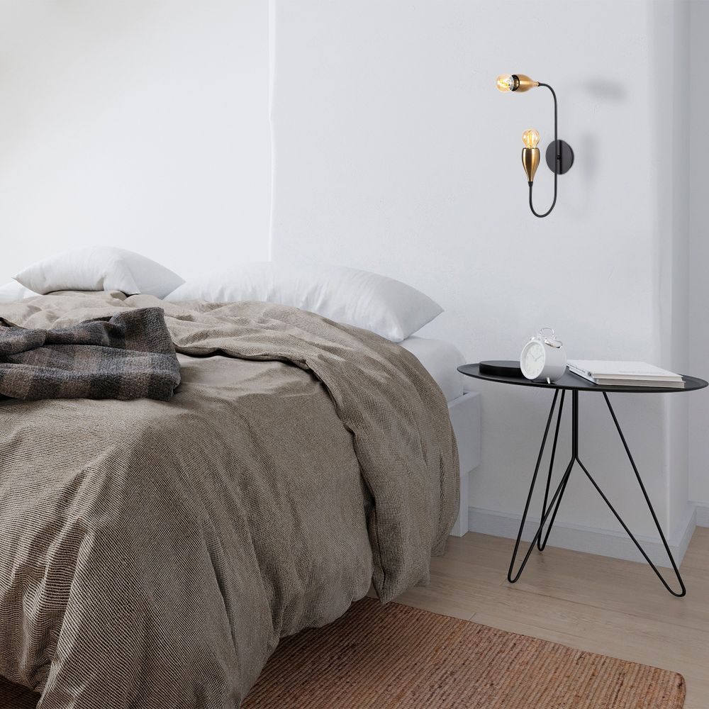 Kadeh - 3211 Crna Vintage Zidna Lampa slika 1