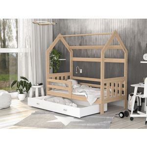 Drveni dječji krevet Domek 2 sa ladicom - 190x80cm -Svijetlo drvo
