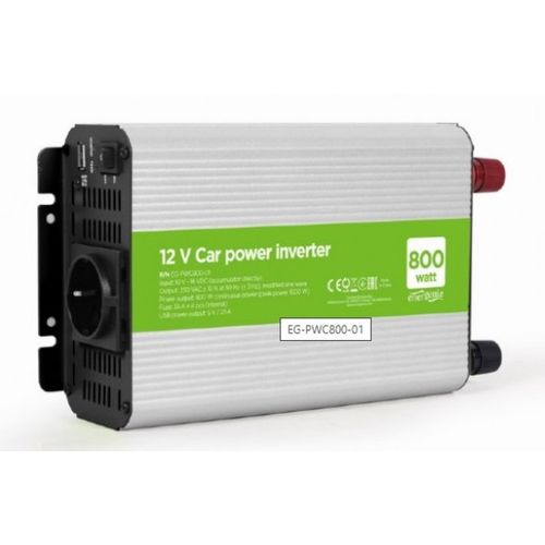 EG-PWC800-01 Gembird 12V Auto inverter DC/AC 800W+USB port slika 1