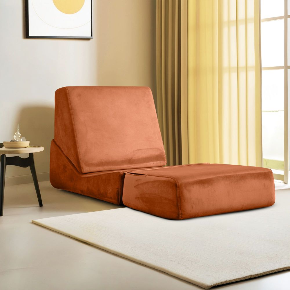 Origami Pretvorni - Narandžasti Sofa-Krevet za Jednu Osobu slika 2