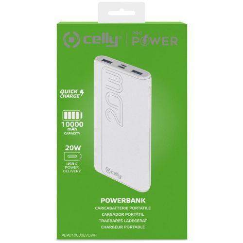 CELLY Powerbank EVO od 10000mAh u BELOJ boji slika 3