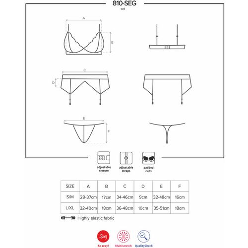 Sexy set 3-delni 810-SEG-1 crne boje - S/M slika 5