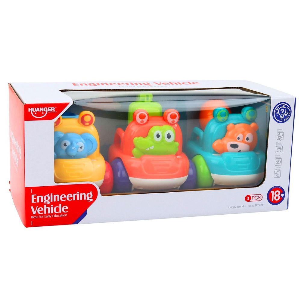 Set građevinskih vozila sa životinjama za malu djecu, šareni, 3 komada. slika 8