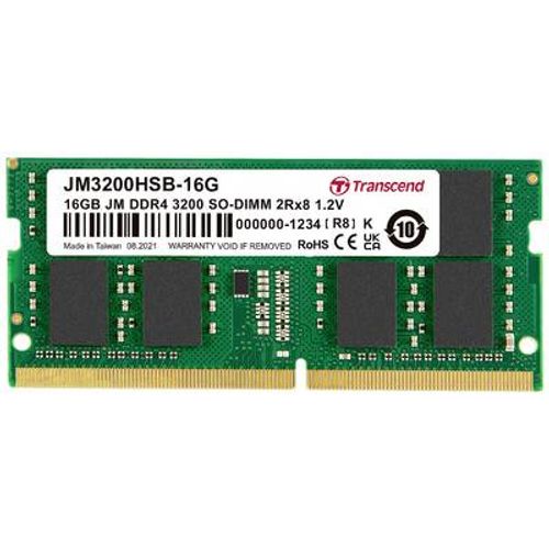 Transcend JM3200HSB-16G DDR4 16GB SO-DIMM 3200MHz, JM, 2Rx8 1Gx8 CL22 1.2V slika 1