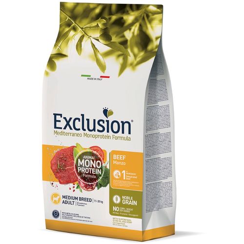 Exclusion Mediterraneo Monoprotein Formula Adult Medium, potpuna hrana za pse srednjih pasmina, govedina, 3 kg slika 1