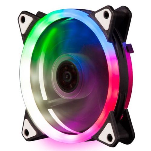 NaviaTec PC Case Dual Ring RGB Fan 12V 6pin power connector, 120mm slika 1