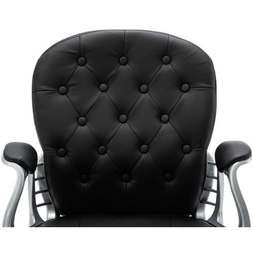 Okretna uredska stolica od umjetne kože crna slika 17