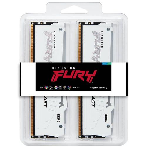 KINGSTON DIMM DDR5 64GB (2x32GB kit) 5200MT/s KF552C36BWEK2-64 Fury Beast White Expo slika 3