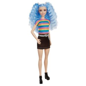 Barbie Lutka Fashionistas u bluzi boje duge Mattel GRB61