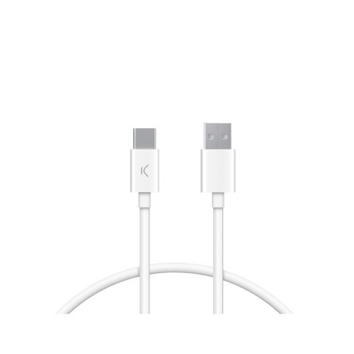 KSIX, kabel za punjenje i prijenos podataka, USB-A na USB-C 12 W, 1.0m, bijeli slika 1