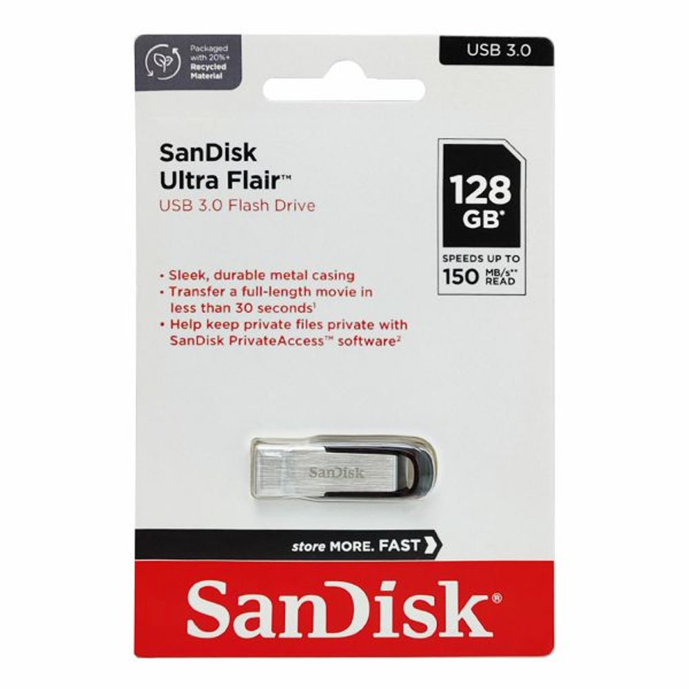 SANDISK USB 3.0 FLASH DRIVE ULTRA FLAIR 128GB slika 1