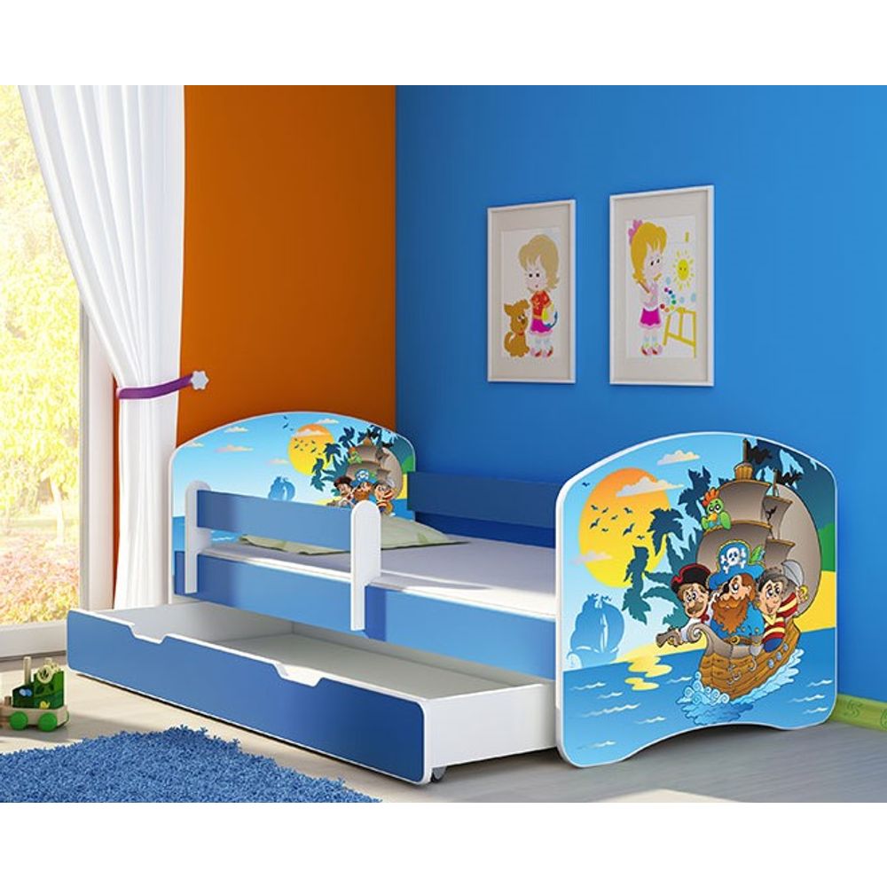 ACMA Dječiji krevet Acma II sa ladicom Blue - 140x70cm - Dezen 21 slika 1