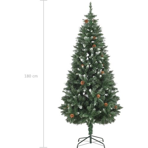 Umjetno božićno drvce sa šiškama i bijelim sjajem 180 cm slika 20