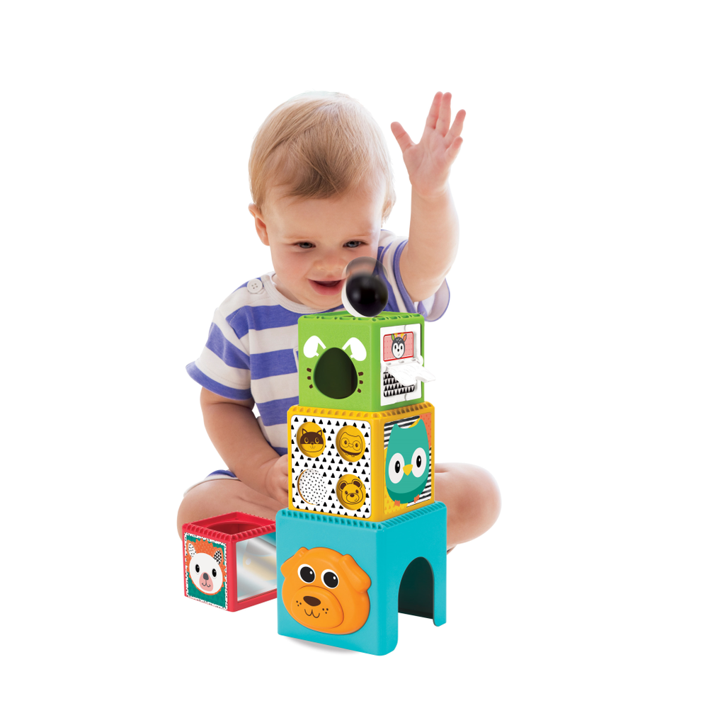 Infantino 003066 B-Kids Didaktička igračka Busy Baby Stackers - Kocke slika 3