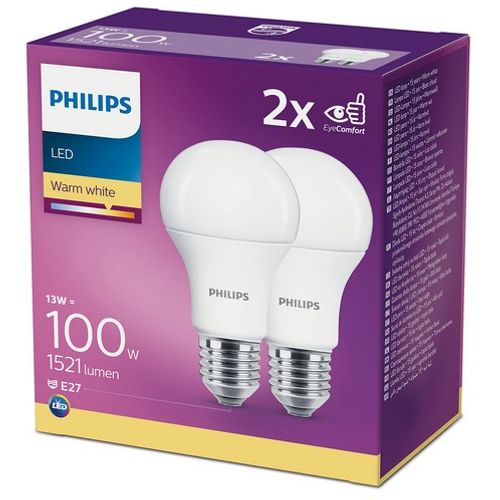 Philips PS698 LED SIJALICA 13W(100W) E27 A60 WW FR SET 2/1 slika 1