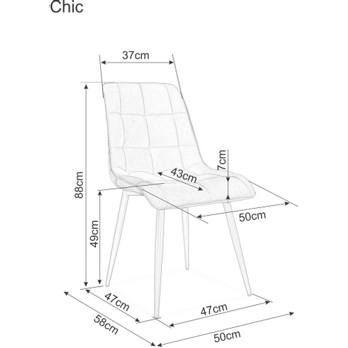 Stolica CHIC D - baršun, tkanina slika 2