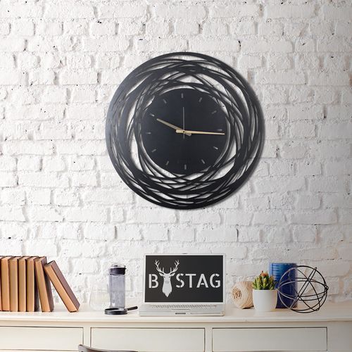 Wallity WATCH-043 Black Decorative Metal Wall Clock slika 3