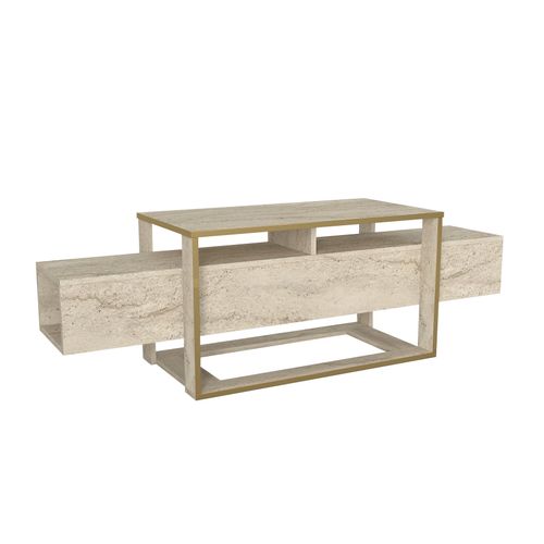 Woody Fashion TV stalak BIANCO, boja Travertine slika 5