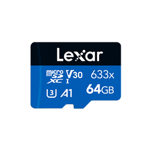 Lexar SD micro 64GB SDHC 633x UHS-I, 100MB/s read 45MB/s write C10 A1 V30 U3