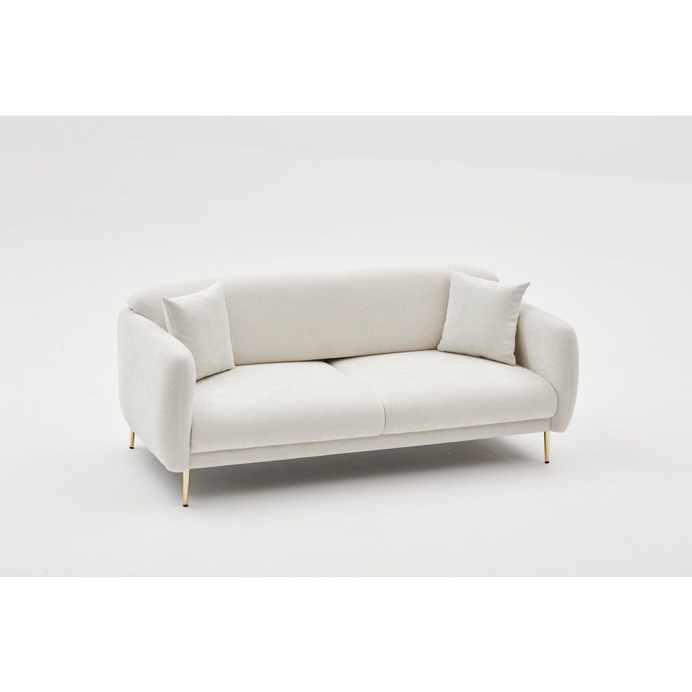 Simena - Krem Zlatni Sofa na Razvlačenje sa 3 Mjesta slika 7
