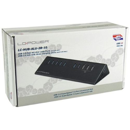 USB LC Power LC-HUB-ALU-2B-10 HUB 7+3port USB3.0 Aluminium slika 1