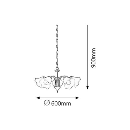 Rabalux Rafaella luster E14 5x40W Klasična rasveta slika 2