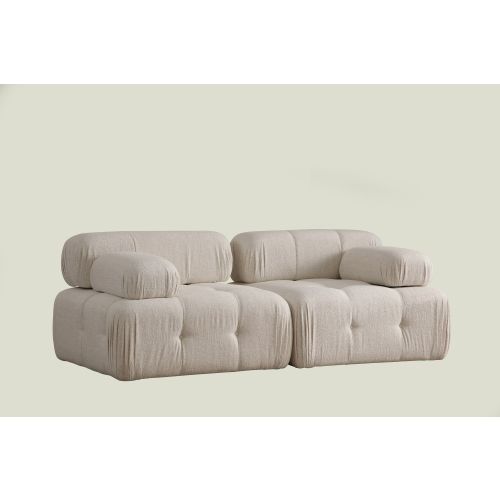 Atelier Del Sofa Dvosjed, Doblo 2 Seater ( L1-1R) Cream Bouclette slika 3